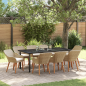 Preview: 9-teilige Garten Essgruppe Beige Poly Rattan