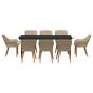 Preview: 9-teilige Garten Essgruppe Beige Poly Rattan