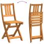 Preview: 3-teiliges faltbares Garten Bistro Set aus massivem Akazienholz, Faltbarer Gartentisch halbkreisförmig 78x46x75 cm aus massivem Akazienholz, Faltbare Gartenstühle 2 Stück 36x46x85 cm aus massivem Akazienholz