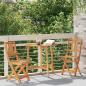 Preview: 3-teiliges faltbares Garten Bistro Set aus massivem Akazienholz, Faltbarer Gartentisch halbkreisförmig 78x46x75 cm aus massivem Akazienholz, Faltbare Gartenstühle 2 Stück 36x46x85 cm aus massivem Akazienholz