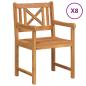 Preview: Gartenstühle 8 Stück 56x55.5x90 cm Massivholz Akazie, Gartenstühle 2 Stück 56x56x90 cm Massivholz Akazie