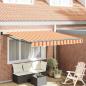 Preview: ARDEBO.de - Automatische Einziehbare Markise Beige und Rot Gestreift 300x250 cm