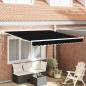Preview: ARDEBO.de - Manuelle Einziehbare Markise Schwarz 300x250 cm, Markisen-Ersatzstoff für 3x2,5 m Rahmen Schwarz