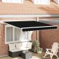 Preview: ARDEBO.de - Automatische einziehbare Markise Schwarz 300x250 cm, Markisen Ersatzstoff für 3x2.5 m Rahmen Schwarz
