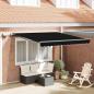 Preview: ARDEBO.de - Manuelle einziehbare Markise mit LED Schwarz 300x250 cm, Markisen-Ersatzstoff für 3x2.5 m Rahmen Schwarz