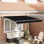 Preview: ARDEBO.de - Manuelle Einziehbare Markise Schwarz 300x250 cm, Markisen Ersatzstoff für 3x2,5 m Rahmen Schwarz