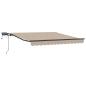 Preview: Manuelle Einziehbare Markise mit LED Beige 300x250 cm, Markisen-Ersatzgewebe für 3x2,5 m Rahmen Beige