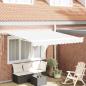 Preview: ARDEBO.de - Automatische Einziehbare Markise Weiß 300x250 cm, Markisenersatzstoff für 3x2.5 m Rahmen Weiß