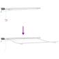 Preview: manuelle ausziehbare Markise mit LED Hellgrau 300x250 cm, Markisen-Ersatzstoff für 3x2,5 m Rahmen Hellgrau
