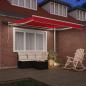 Preview: Manuelle Einziehbare Markise mit LED Rot 300x250 cm, Markisenersatzstoff für 3x2,5 m Rahmen Rot