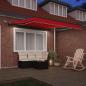Preview: Automatische Einziehbare Markise mit LED Rot 300x250 cm, Markisen-Ersatzstoff für 3x2,5 m Rahmen Rot