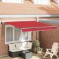 Preview: ARDEBO.de - Manuelle Einziehbare Markise Rot 300x250 cm, Markisenersatzgewebe für 3x2,5 m Rahmen Rot