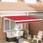 Preview: ARDEBO.de - Automatische Einziehbare Markise Rot 300x250 cm, Markisenersatzstoff für 3x2,5 m Rahmen Rot