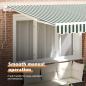 Preview: manuelle einziehbare Markise Grün und Weiß 300x250 cm, Markisen Ersatzstoff für 3x2,5 m Rahmen Grün und Weiß