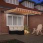 Preview: Manuelle Einziehbare Markise mit LED in Gelb und Orange 350x250 cm