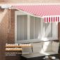 Preview: Ausziehbare Markise Rot und Weiß 350 x 250 cm