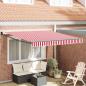 Preview: ARDEBO.de - Automatische Einziehbare Markise Rote und Weiße Streifen 350x250 cm
