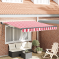 Preview: Ausziehbare Markise Rot und Weiß 350 x 250 cm