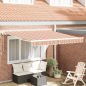 Preview: Automatische Einziehbare Markise mit Mehrfarbigem Streifen 350x250 cm
