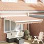 Preview: ARDEBO.de - Automatische einziehbare Markise mit Multicolor-Streifen 350x250 cm