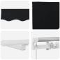 Preview: Manuelle einziehbare Markise mit LED Schwarz 350x250 cm, Markisenersatzstoff für 3.5x2.5 m Rahmen Schwarz