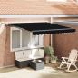 Preview: ARDEBO.de - automatische einziehbare Markise mit LED Schwarz 350x250 cm, Markisenersatzstoff für 3,5x2,5 m Rahmen Schwarz