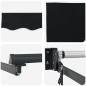 Preview: automatische einziehbare Markise Schwarz 350x250 cm, Markisen-Ersatzstoff für 3.5x2.5 m Rahmen Schwarz