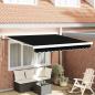 Preview: ARDEBO.de - Automatische einziehbare Markise Schwarz 350 x 250 cm, Markisen-Ersatzstoff für 3,5 x 2,5 m Rahmen Schwarz