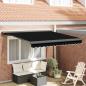 Preview: Manuelle einziehbare Markise Schwarz 350x250 cm, Markisen-Ersatzstoff für 3,5x2,5 m Rahmen Schwarz