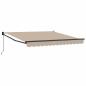 Preview: Manuelle Einziehbare Markise Beige 350x250 cm, Markisenersatzstoff für 3.5x2.5 m Rahmen Beige