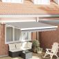 Preview: ARDEBO.de - Automatische Einziehbare Markise Hellgrau 350x250 cm, Markisenersatzstoff für 3.5x2.5 m Rahmen Hellgrau