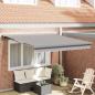 Preview: ARDEBO.de - Automatische einziehbare Markise hellgrau 350x250 cm, Markisenersatzstoff für 3,5x2,5 m Rahmen hellgrau