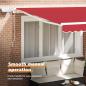 Preview: manuelle einziehbare Markise mit LED Rot 350x250 cm, Markisen-Ersatzstoff für 3.5x2.5 m Rahmen Rot
