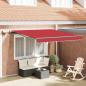 Preview: ARDEBO.de - manuelle einziehbare Markise mit LED rot 350x250 cm, Markisen-Ersatzstoff für 3.5x2.5 m Rahmen rot