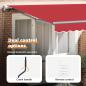 Preview: Automatische Einziehbare Markise Rot 350x250 cm, Markisenersatzstoff für 3.5x2.5 m Rahmen Rot