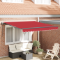 Preview: Automatische Einziehbare Markise Rot 350x250 cm, Markisenersatzstoff für 3.5x2.5 m Rahmen Rot