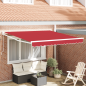 Preview: Manuelle Einziehbare Markise Rot 350x250 cm, Markisenersatzstoff für Rahmen 3,5x2,5 m Rot