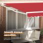 Preview: Manuelle Einziehbare Markise Rot 350x250 cm, Markisenersatzstoff für Rahmen 3,5x2,5 m Rot