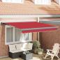 Preview: ARDEBO.de - Automatische einziehbare Markise Rot 350x250 cm, Markisenersatzstoff für 3,5x2,5 m Rahmen Rot