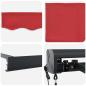 Preview: Automatische einziehbare Markise Rot 350x250 cm, Markisenersatzstoff für 3,5x2,5 m Rahmen Rot
