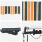 Preview: Automatische Einziehbare Markise mit LED Grün und Gelb 350x250 cm, Markisen-Ersatzstoff für 3,5x2,5 m Rahmen Grün und Gelb