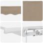 Preview: Manuelle Einziehbare Markise Beige 400x300 cm, Markisenersatzgewebe für 4x3 m Rahmen Beige