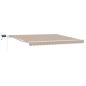 Preview: manuelle einziehbare Markise mit LED Beige 400x300 cm, Markisen Austauschstoff für 4x3 m Gestell Beige