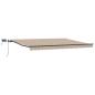 Preview: manuelle einziehbare Markise mit LED Beige 400x300 cm, Markisen-Ersatzstoff für 4x3 m Rahmen Beige