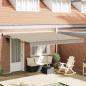 Preview: ARDEBO.de - Manuelle Einziehbare Markise Beige 400x300 cm, Markiseneinsatzstoff für 4x3 m Gestell Beige