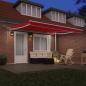 Preview: Automatische einziehbare Markise mit LED Rot 400x300 cm, Markisenersatzstoff für 4x3 m Rahmen Rot