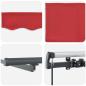 Preview: Manuelle aufrollbare Markise mit LED Rot 400x300 cm, Markisenersatzstoff für 4x3 m Rahmen Rot