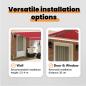 Preview: Automatische Einziehbare Markise Rot 400x300 cm, Markisenersatzstoff für 4x3 m Rahmen Rot