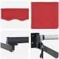 Preview: Automatische Einziehbare Markise Rot 400x300 cm, Markisenersatzstoff für 4x3 m Rahmen Rot