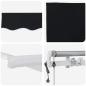 Preview: Automatische Einziehbare Markise Schwarz 400x350 cm, Markisen-Ersatzstoff für 4x3.5 m Rahmen Schwarz